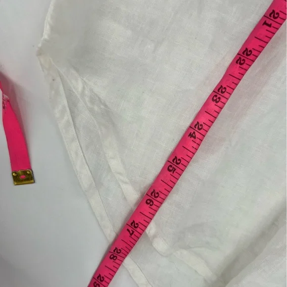 NWT Polo Ralph Lauren Crisp White Linen V-neck Tie Front Top XL - Picture 9 of 10